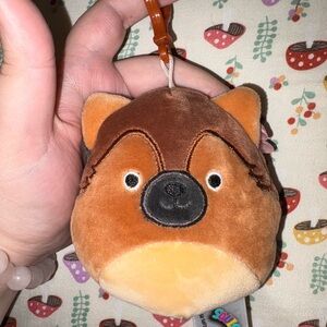 Squishmallows Brown and Tan Dog Clip